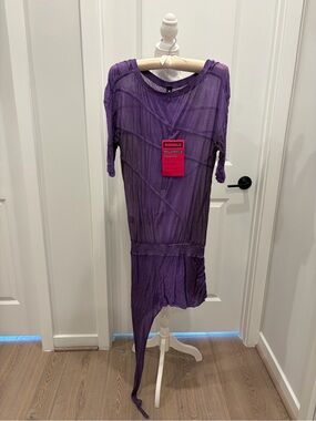 Women's Purple Tunic Top - Lightweight Asymmetric Design